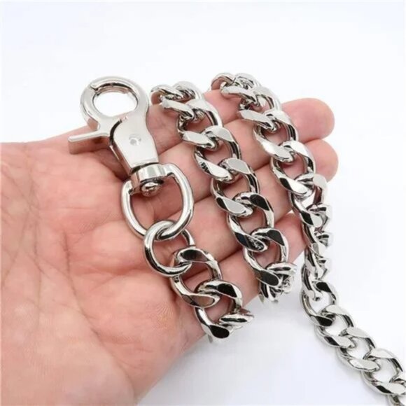 Wallet Chain Biker Motorcycle Pants Jean Punk Goth Key Chain Th05-silver Unisex - Picture 2 of 9